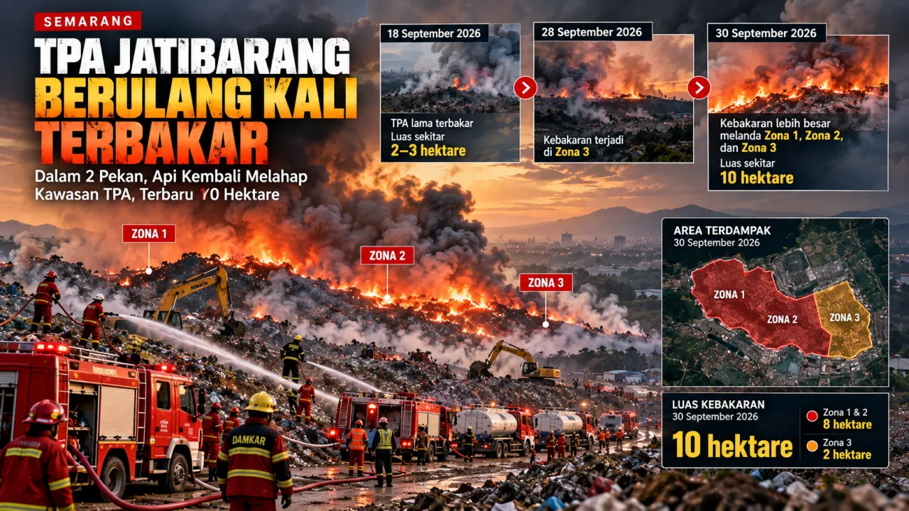 Illustrasi: kebakaran TPA Jatibarang Semarang yang berulang