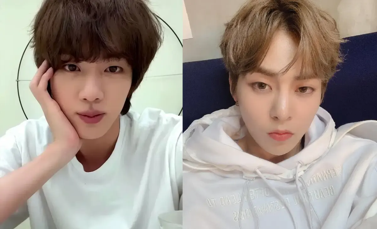 Seokjin BTS dan Xiumin EXO, member yang kerap dikira maknae ketimbang hyung. (Sumber : Instagram @jin @e_xiu_o)