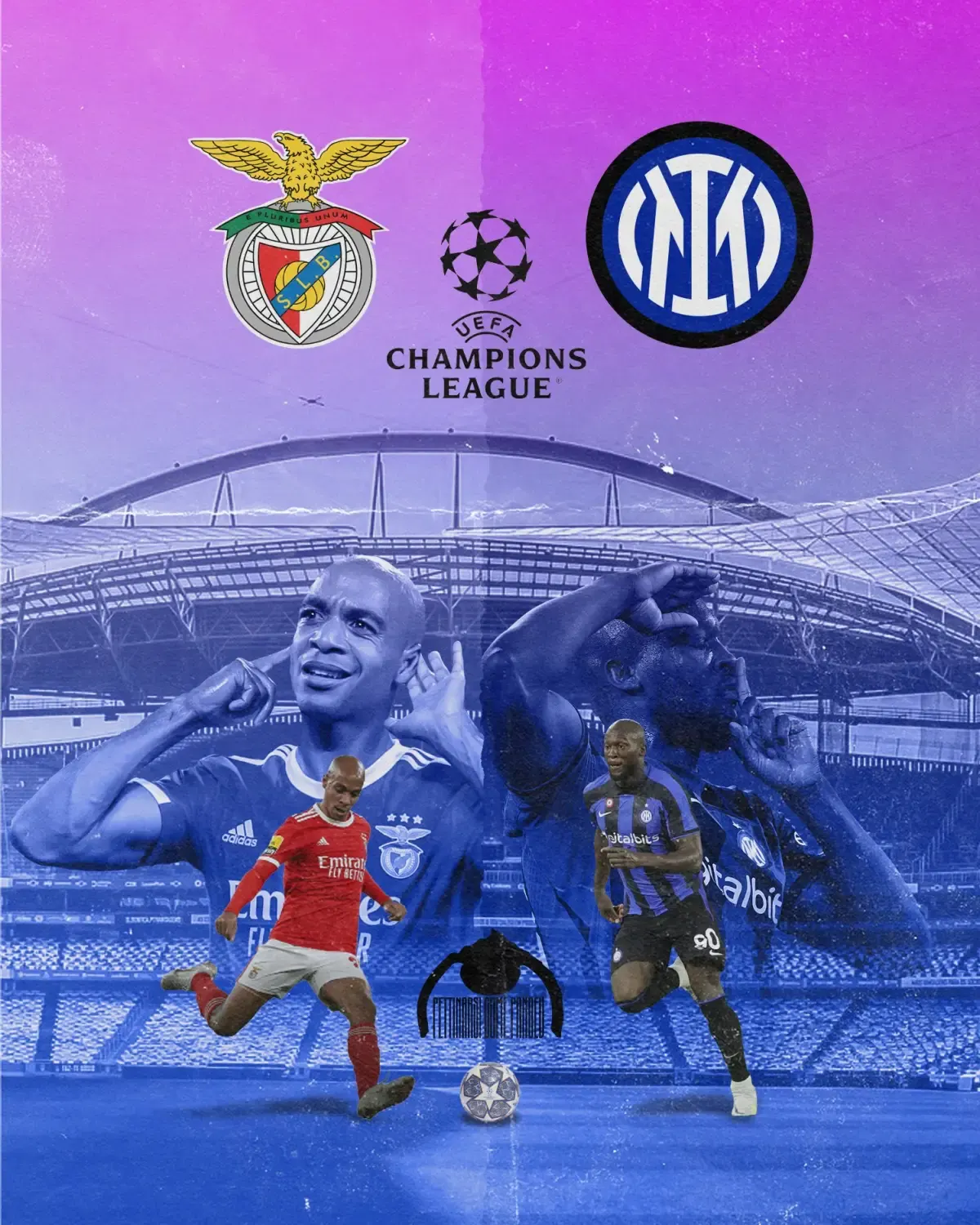 Perempat filan Liga Champions: Benfica vs Inter Milan (Sumber : Twitter)
