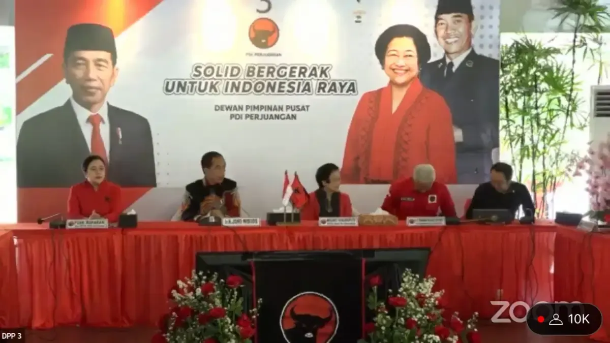 Megawati umumkan Ganjar Pranowo capres PDIP 2024. (Sumber : youtube/PDI Perjuangan)