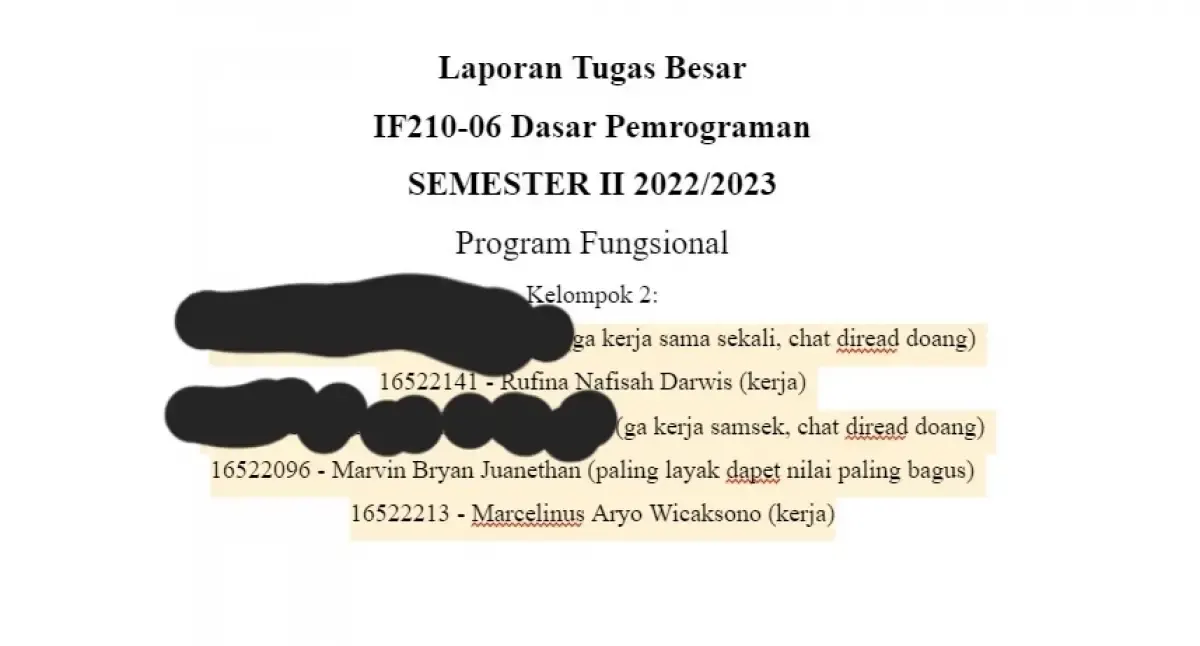 Laporan tugas besar yang viral di Twitter. (Sumber : Twitter @umsklikuk)