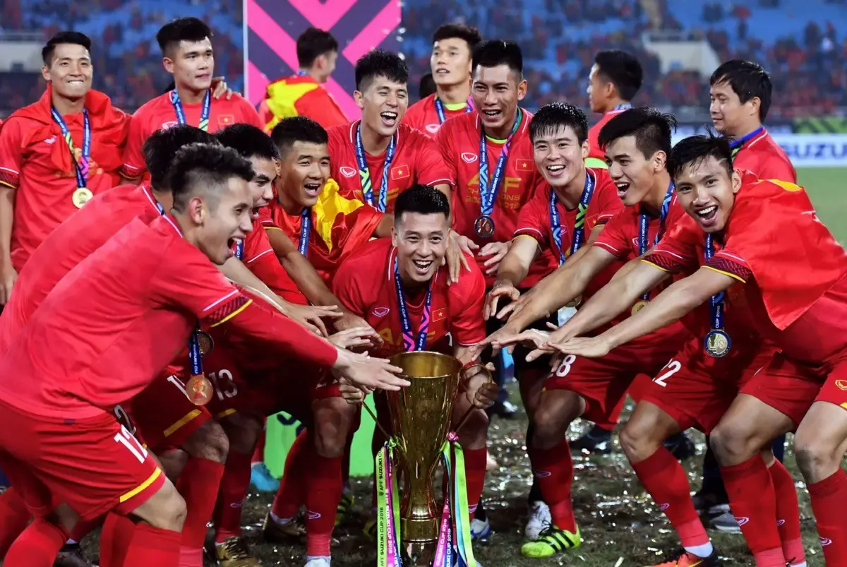 Vietnam saat meraih medali emas di cabang olahraga sepak bola SEA Games 2022 (Sumber : Twitter)