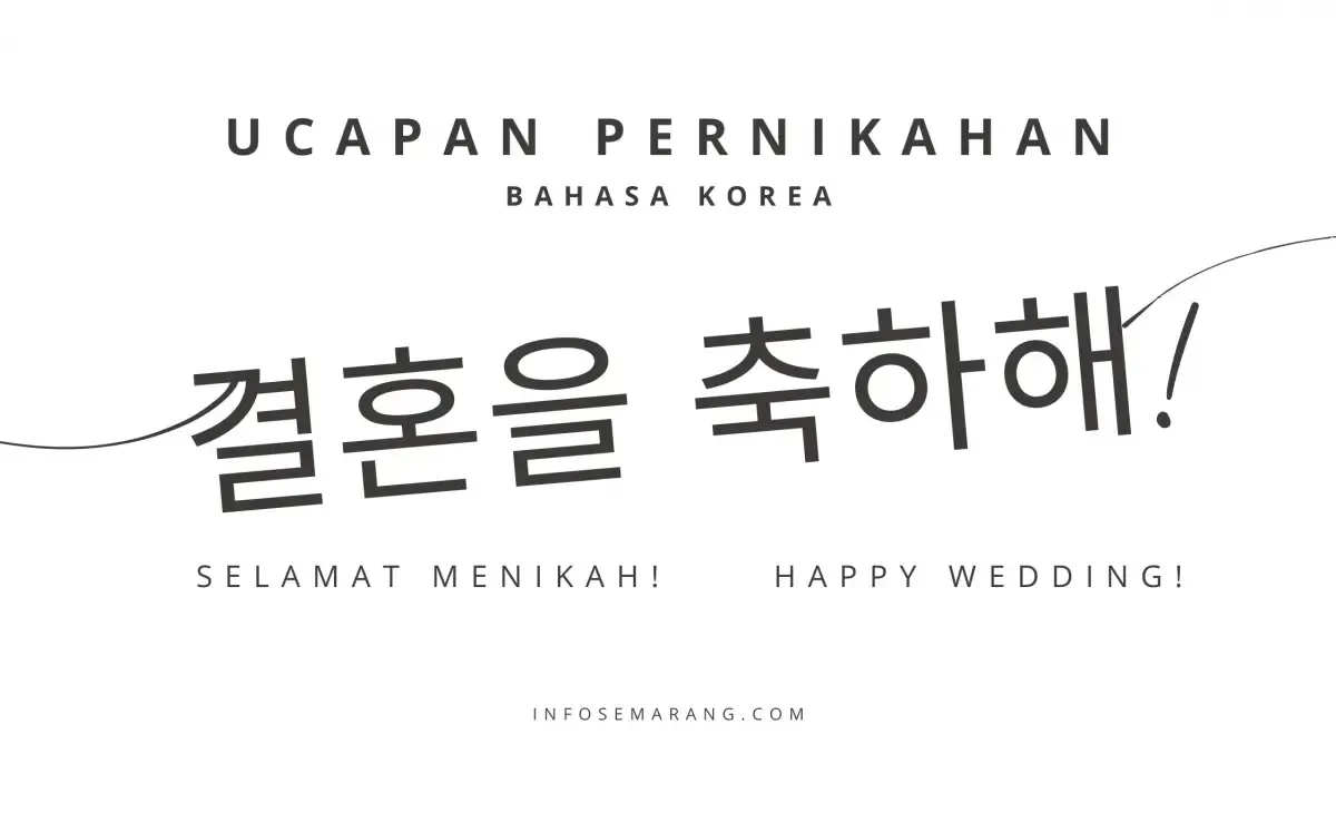 Ucapan selamat menikah dalam Bahasa Korea. Lengkap dengan hangul, latin dan artinya. (Sumber : InfoSemarang.com)