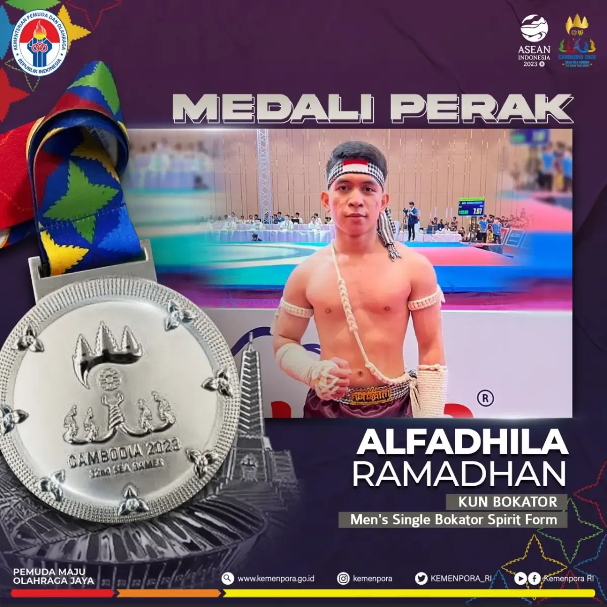 Alfadhila Ramadhan, sukses persembahkan medali pertama untuk Indonesia di ajang SEA Games 2023 (Sumber : Twitter @KEMENPORA_RI)