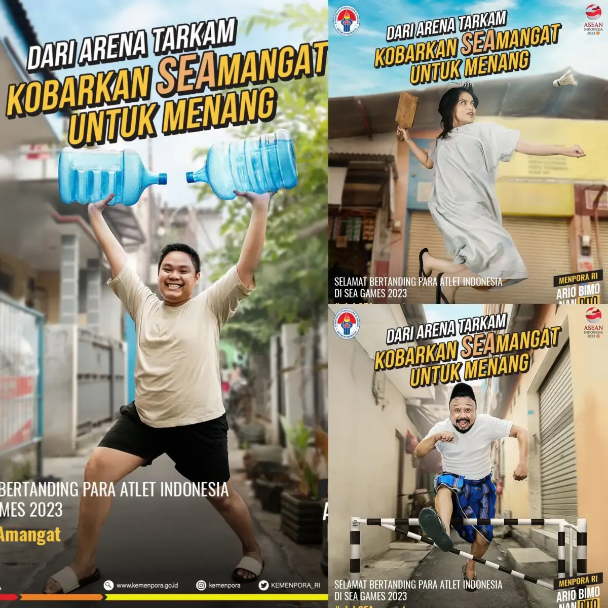 Postingan Kemenpora untuk dukungan atlet Indonesia di SEA Games 2023 (Sumber : Twitter @KEMENPORA_RI)