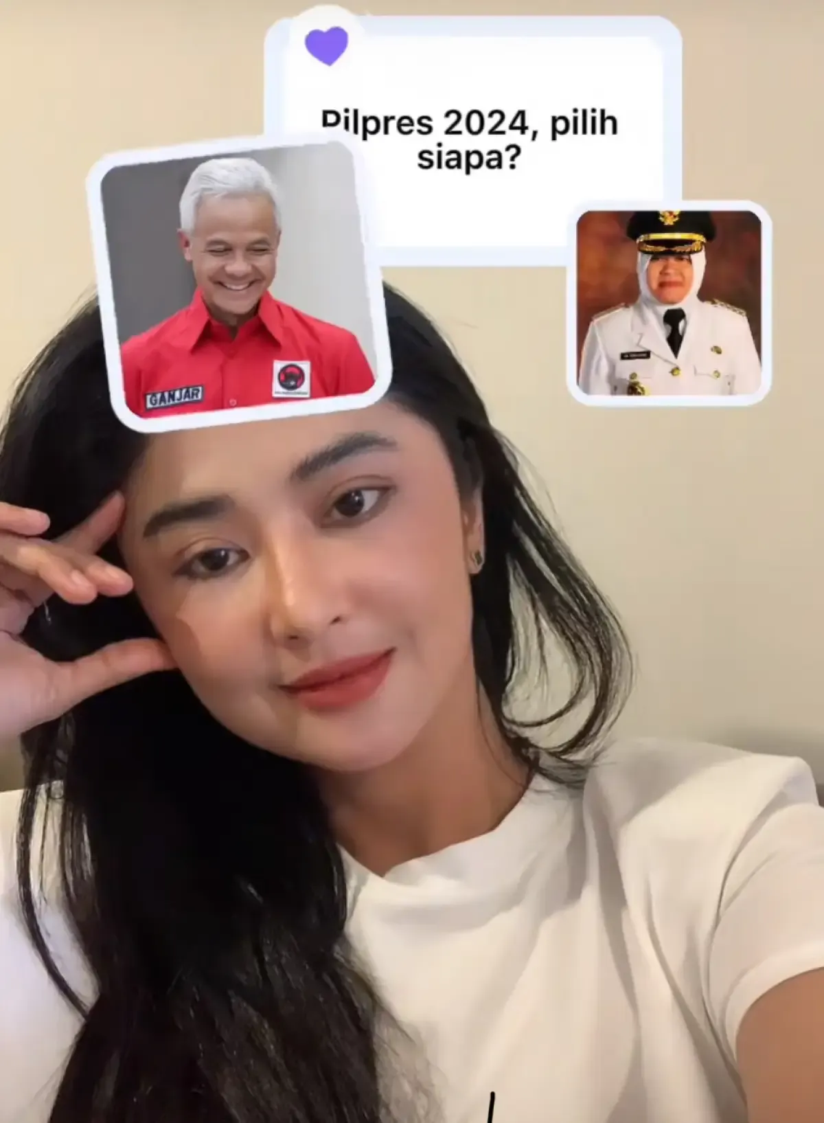 Dewi Perssik dukung Ganjar Pranowo. (Sumber : TikTok)