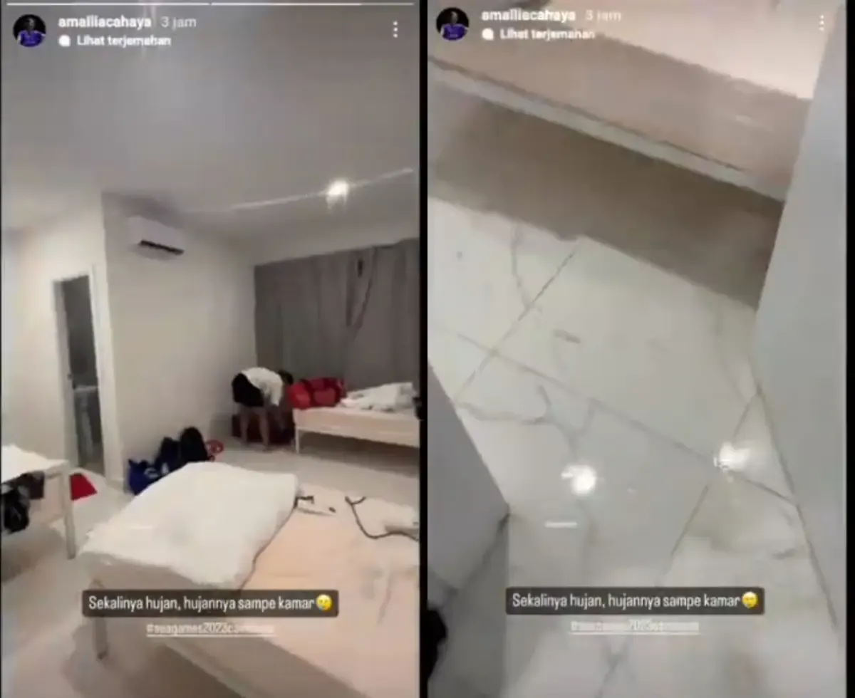 Kamar atlet Indonesia di SEA Games 2023 Kamboja mengalami kebocoran (Sumber : Instagram)