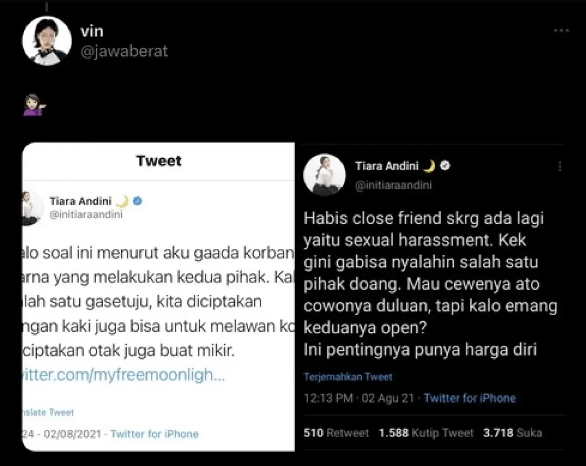 Cuitan lawas Tiara Andini. (Sumber : Instagram/monsouleil)
