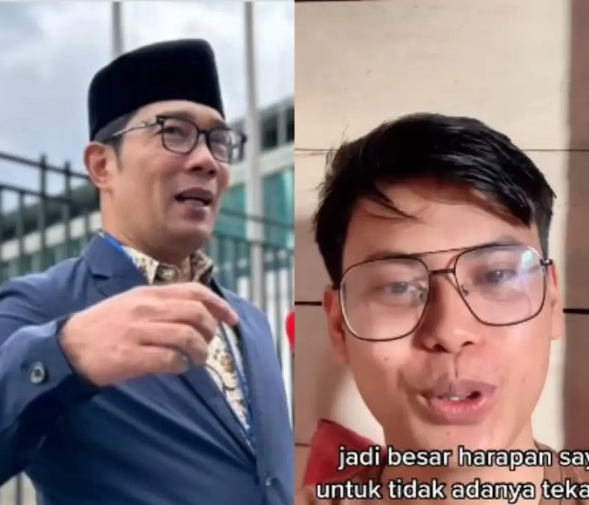 Ridwan Kamil tawarkan ini pada Husein, sosok guru muda di Pangandaran usai viral curhat tentang praktik pungli (Sumber : Kolase Instagram Husein dan Ridwan Kamil)