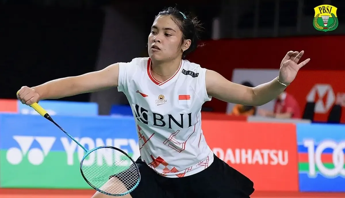Tunggal putri Indonesia, Gregoria Mariska Tunjung, lolos ke perempat final setelah kalahkan wakil Korea Selatan, Kamis 25 Mei 2023. (Sumber : PBSI)