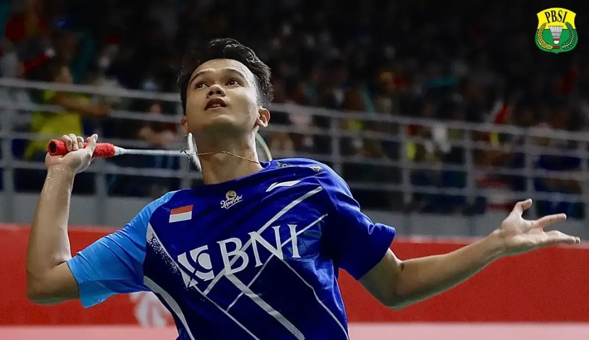 Tunggal putra Indonesia, Christian Adinata, yang taklukkan wakil Denmark, Magnus Johannesen, di babak 16 besar Malaysia Masters 2023. (Sumber : PBSI)