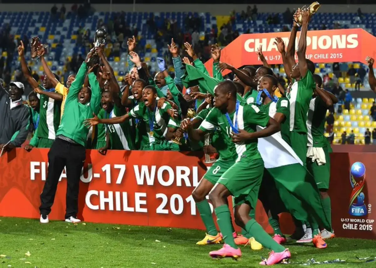 Nigeria U-17 ketika menjuarai Piala Dunia U-17 pada 2017 (Sumber : Twitter)