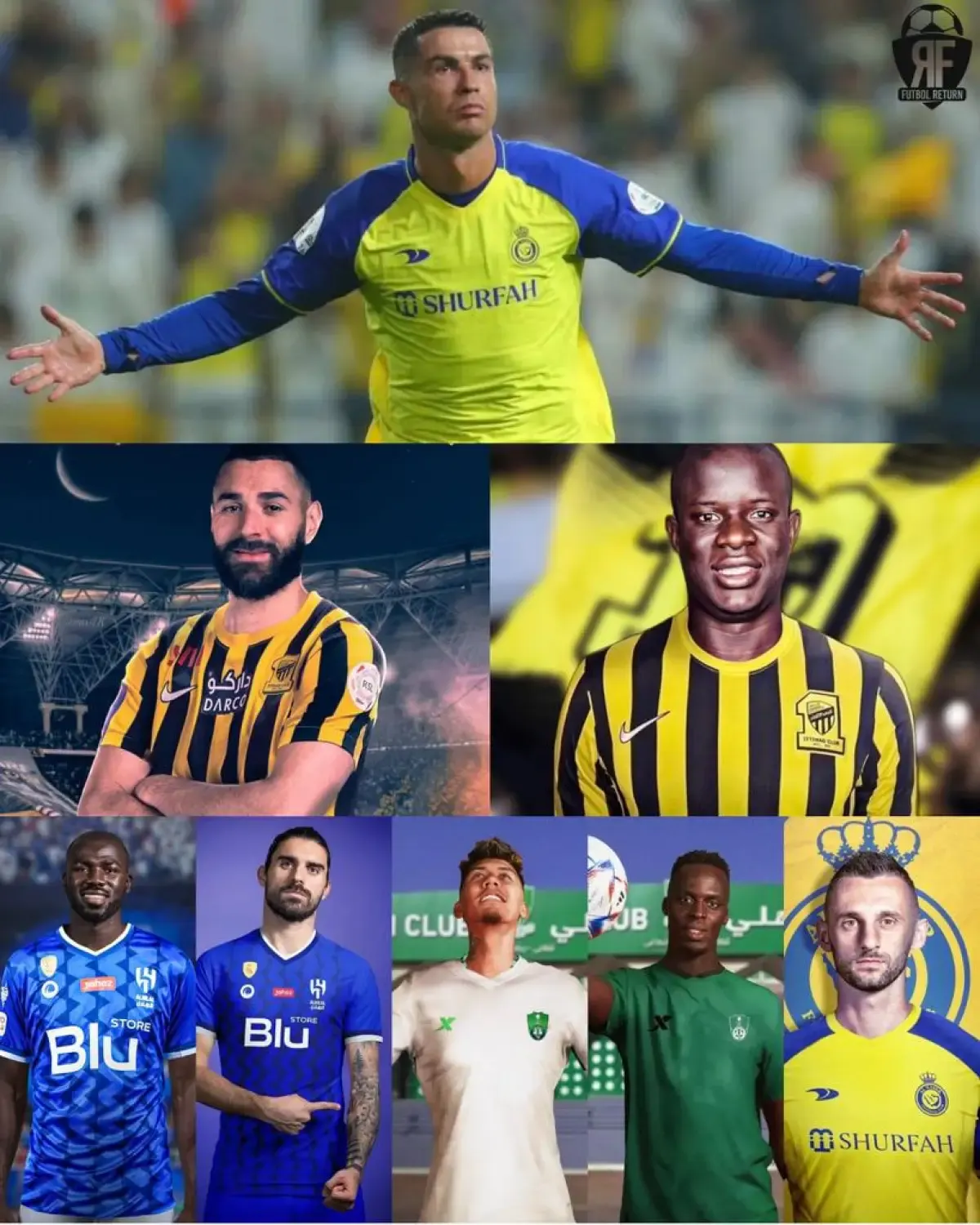 Setelah kedatangan Cristiano Ronaldo, nama-nama pemain tenar Eropa mulai berdatangan ke Liga Arab Saudi. (Sumber : Twitter)