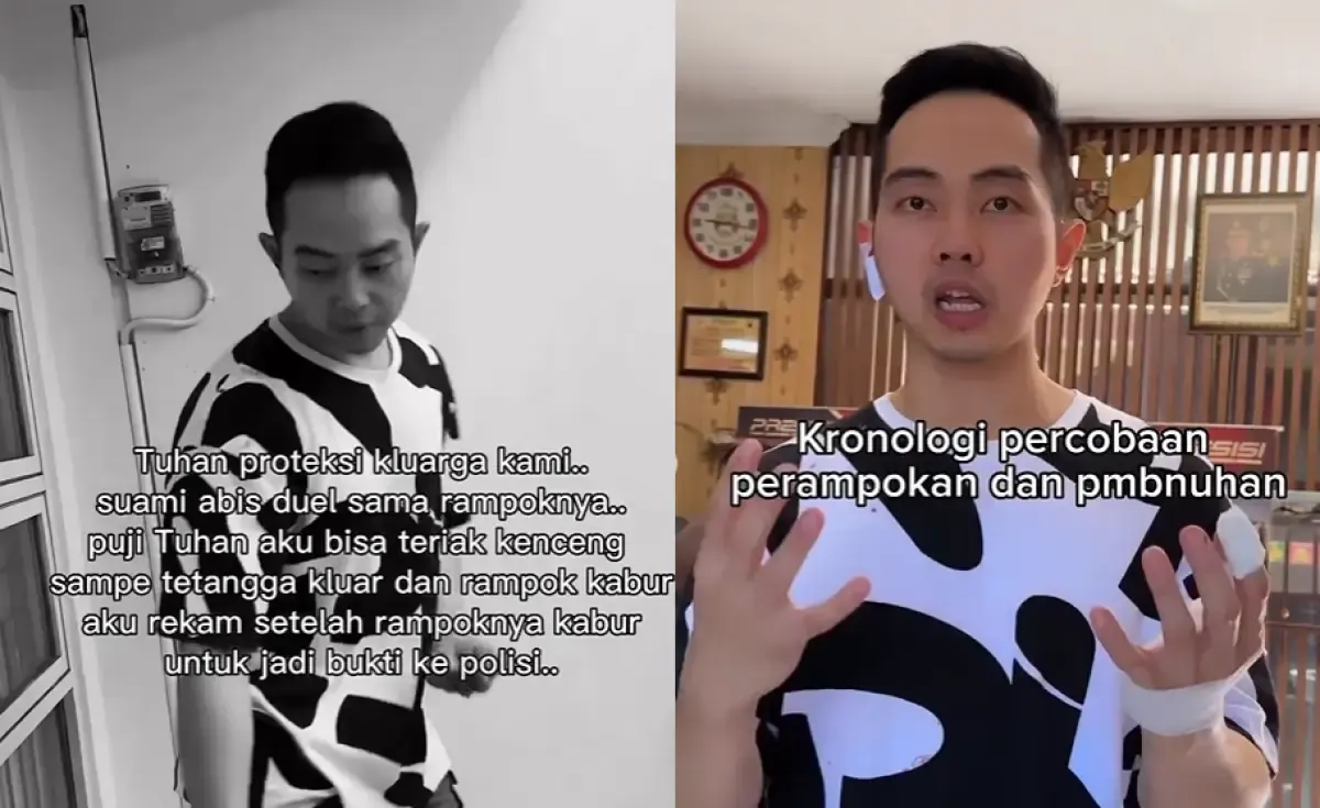 Selebgram asal Semarang, Michael Rendy Wiyono, yang terlibat duel dengan perampok yang rupanya tetangganya sendiri, Minggu 9 Juli 2023. (Sumber : Instagram @michaelrendyw)