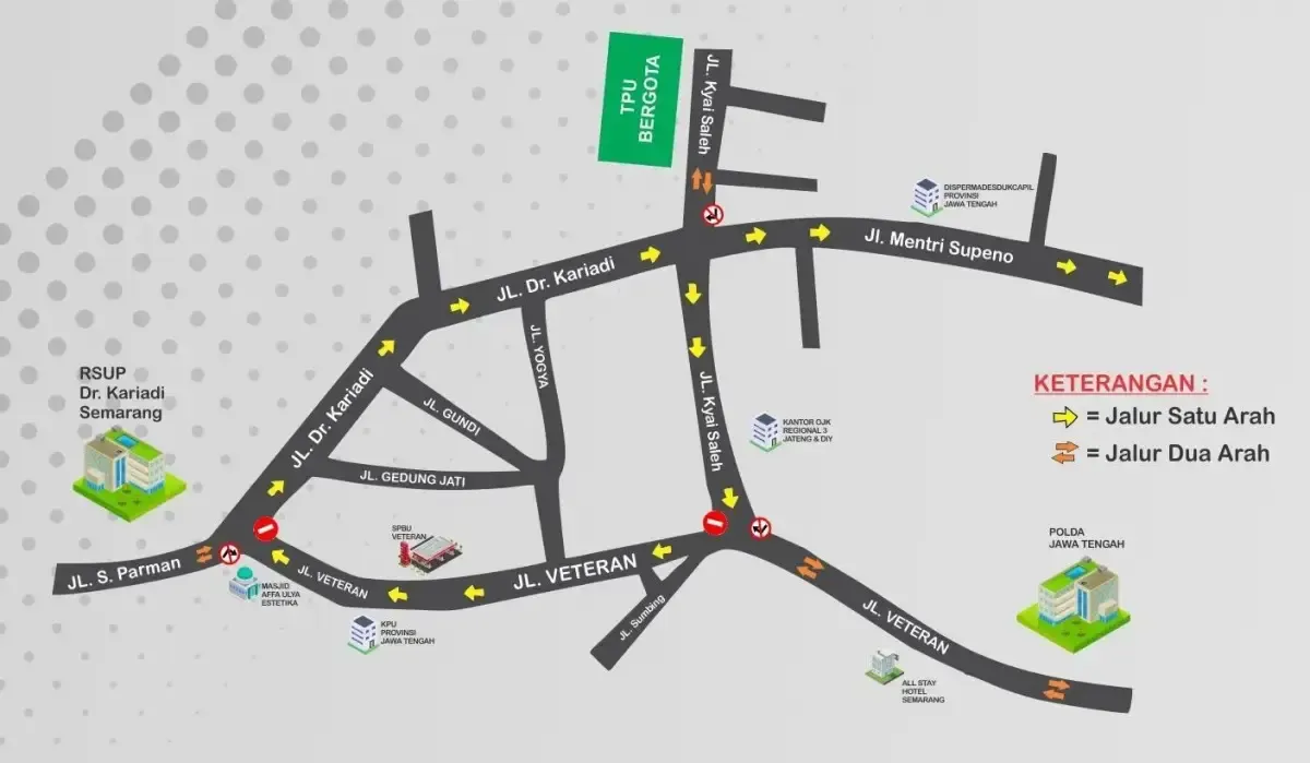 Sosialisasi penerapan sistem satu arah Jalan Veteran, Jalan Kariadi dan Jalan Kyai Saleh Kota Semarang. (Sumber : Dishub Kota Semarang)