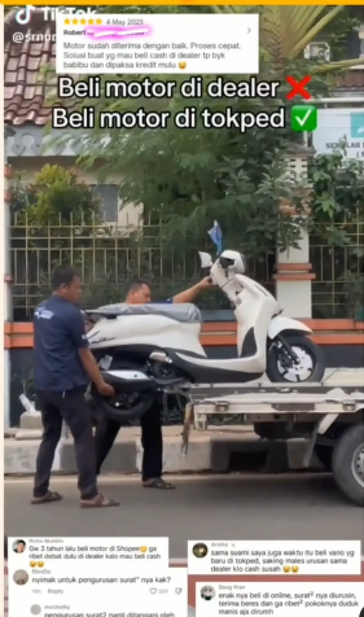 Viral Curhatan Netizen Ngaku Nyaman Beli Motor Cash Secara Online: Kalau Dealer Ribet (Sumber : Instagram/@bundsthetic)