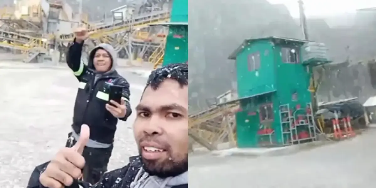 Viral hujan salju di Papua, publik kagumi keindahannya tak perlu liburan jauh ke Eropa (Sumber : TikTok/@andreevav44)