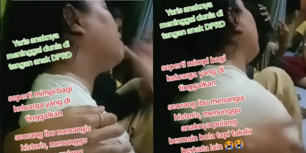 Beredar video teriakan histeris ibu korban penganiayaan anak anggota DPRD (Sumber : TikTok)