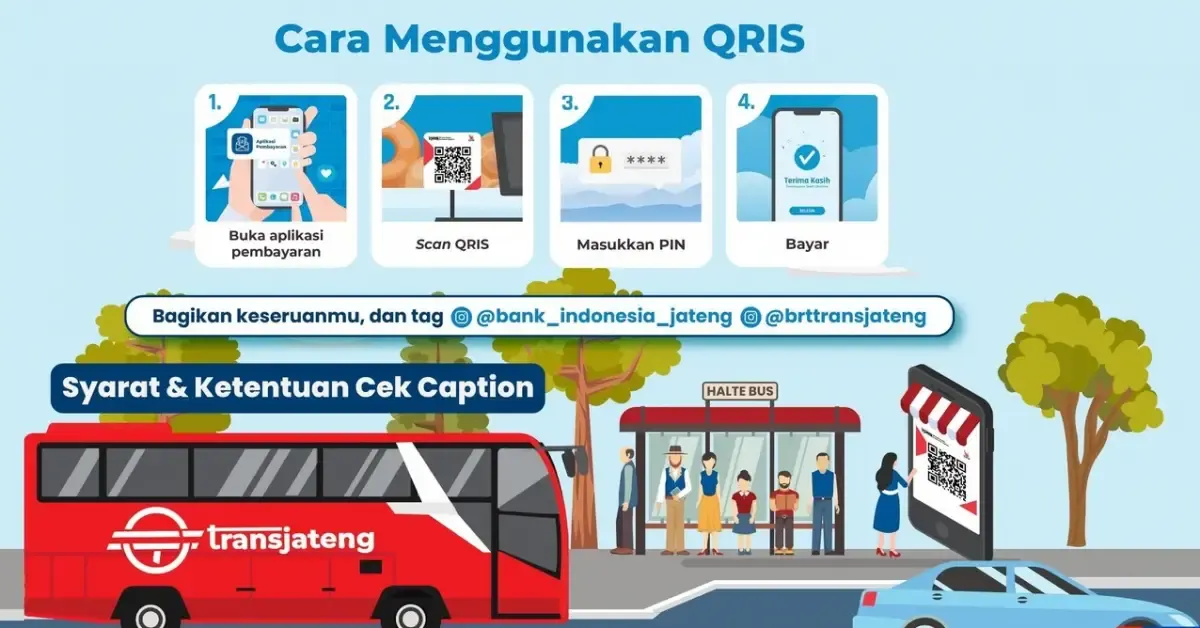 Naik bus Trans Jateng bayar pakai QRIS, simak caranya. (Sumber : Instagram @brttransjateng)
