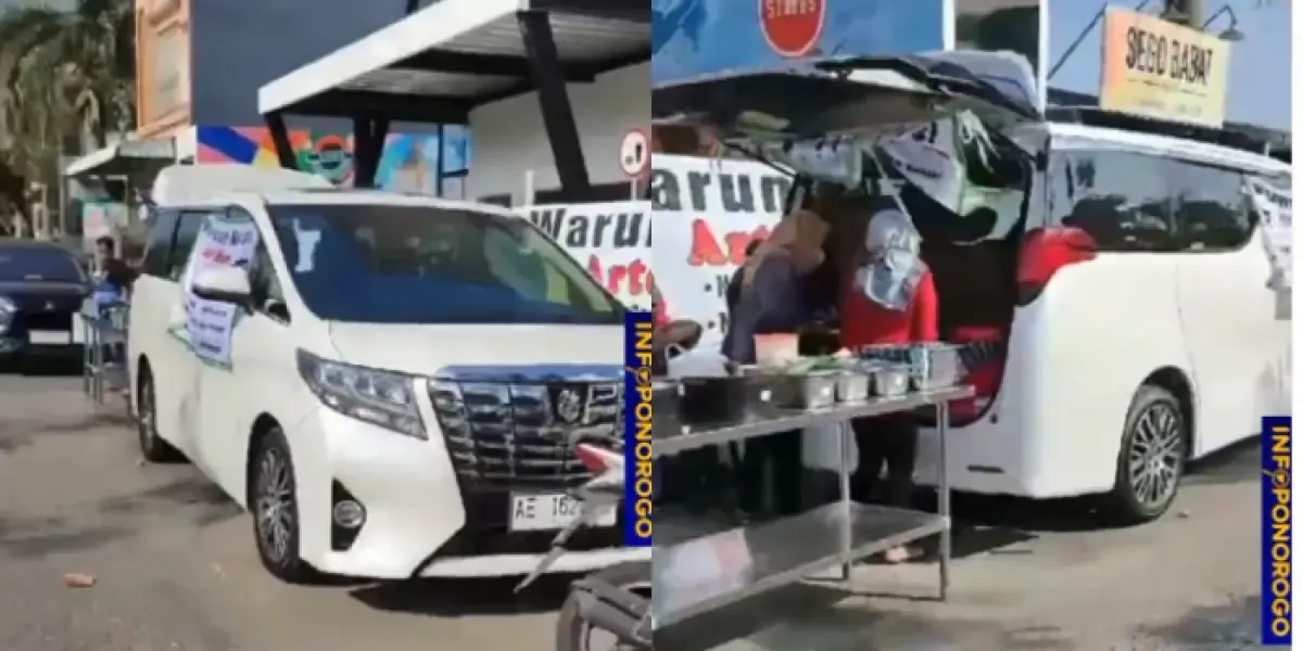 Jualan Nasi Pakai Mobil Alphard, Aksi Pedagang Ini Bikin Geger Warga: Orang Kaya Gabut Ya Gini (Sumber : Instagram/@infoponorogo)