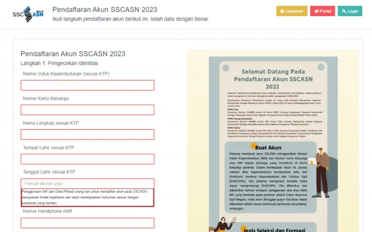Ilustrasi | Website SSCASN memiliki fitur baru ASN Karier untuk penjelasan informasi jabatan yang dibuka. (Sumber : SC sscasn.bkn.go.id)