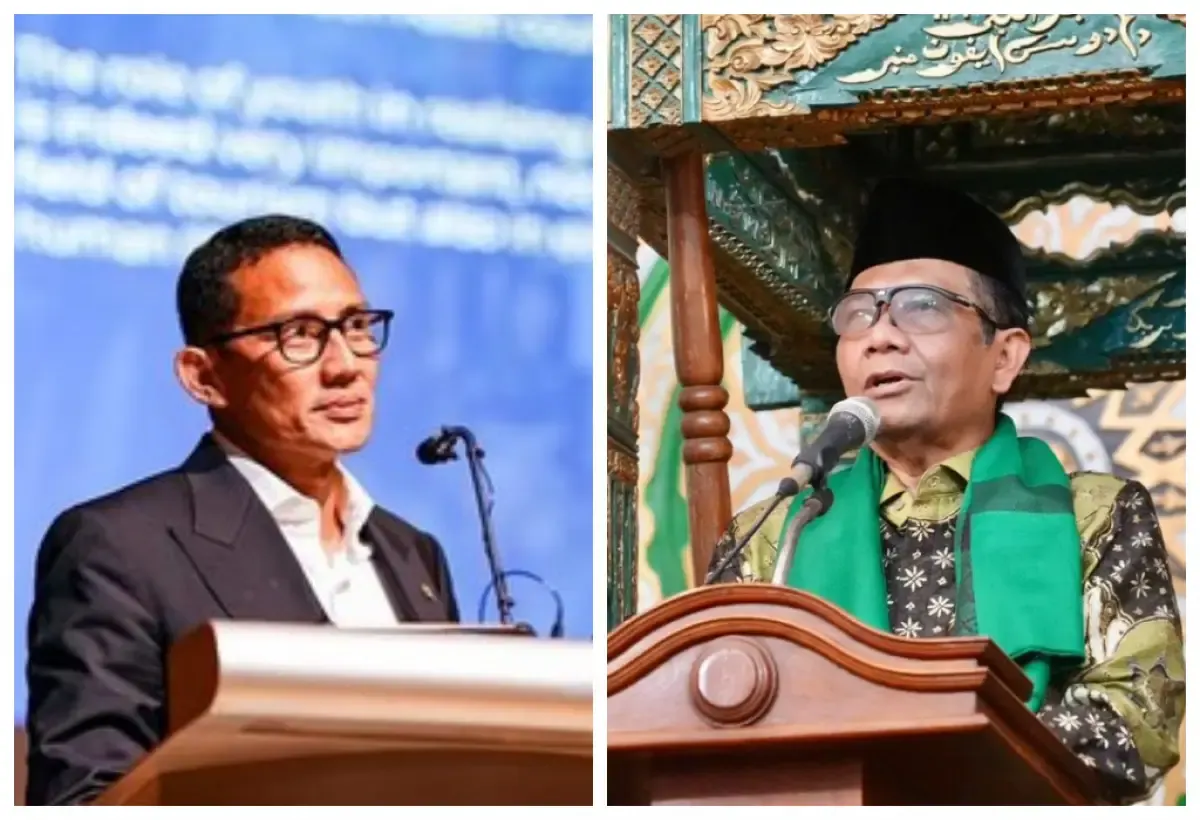 Sekjen PPP. Arwani Thomafi menyebut bacawapres Ganjar Pranowo mengerucut dua nama, Sandiaga Uno dan Mahfud MD. (Sumber : Instagram/mohmahfudmd dan sandiuno)
