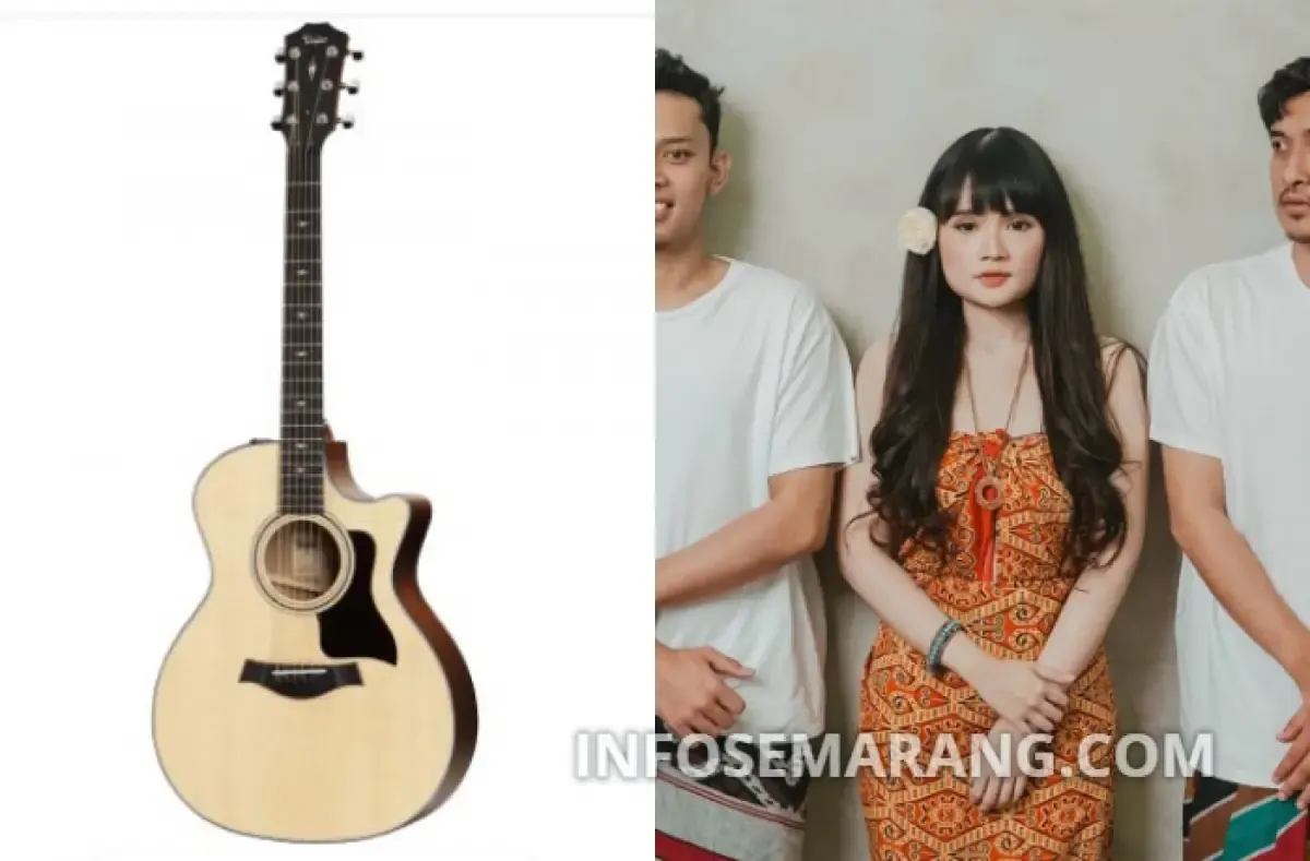 spesifikasi gitar Taylor 314 milik Soegi Bornean seharga Rp34 juta (Sumber : kolase/ sweelee.co.id/ instagram @fannysoegi)