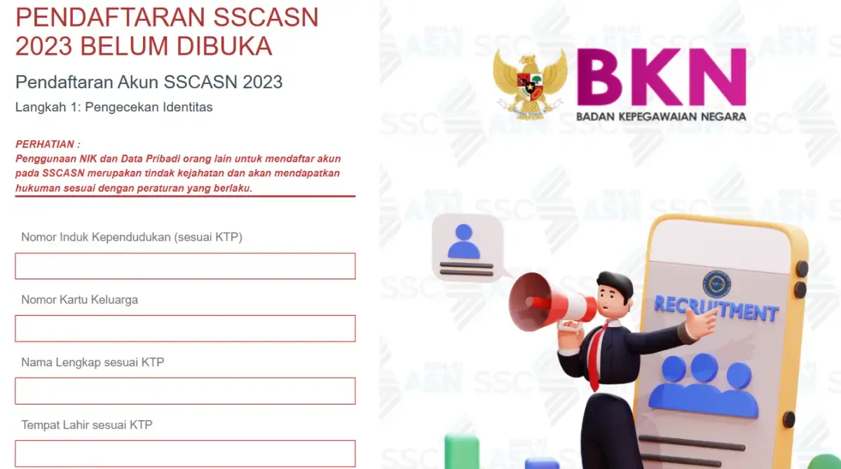 Pelamar CPNS PPPK 2023 coba 6 tips ini agar tak gagal unggah dokumen di akun SSCASN. (Sumber : daftar-sscasn.bkn.go.id)