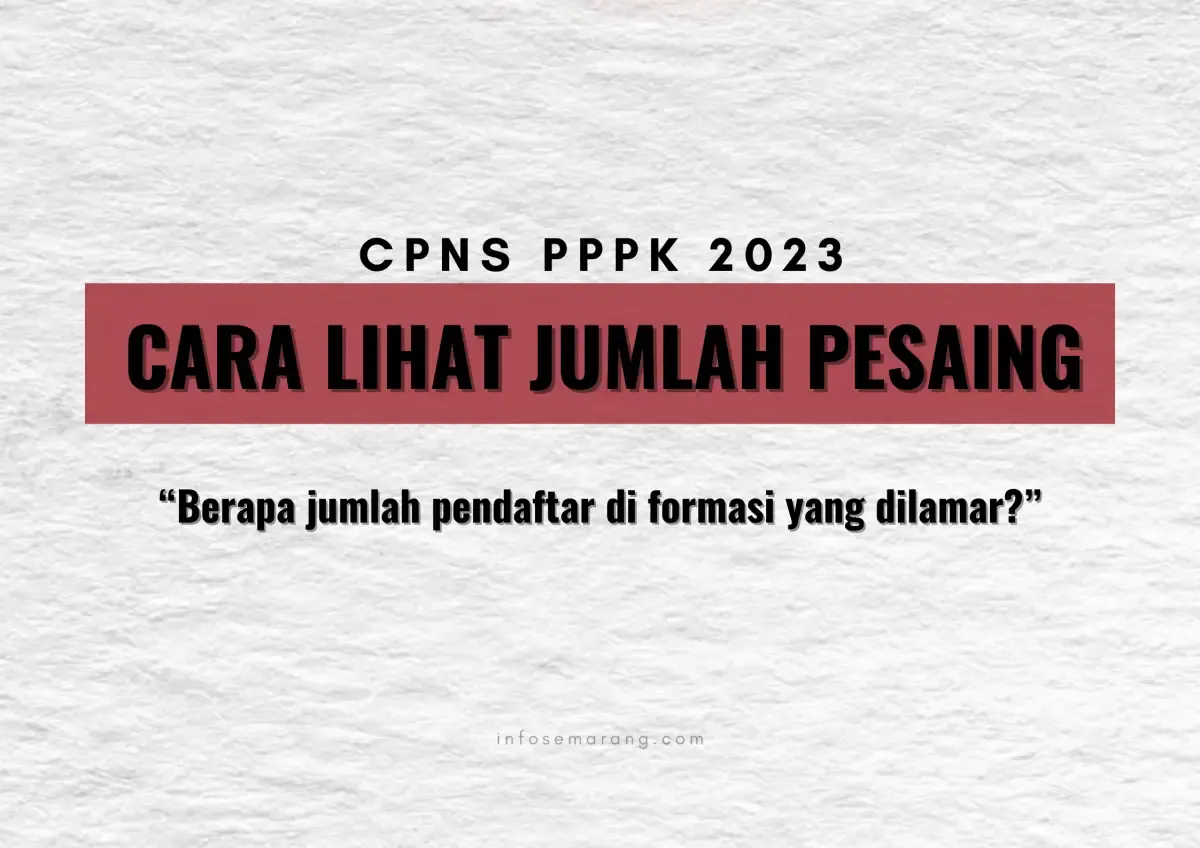 Bisakah melihat jumlah pesaing pelamar CPNS PPPK 2023 di setiap formasi dan instansi? (Sumber : InfoSemarang.com)