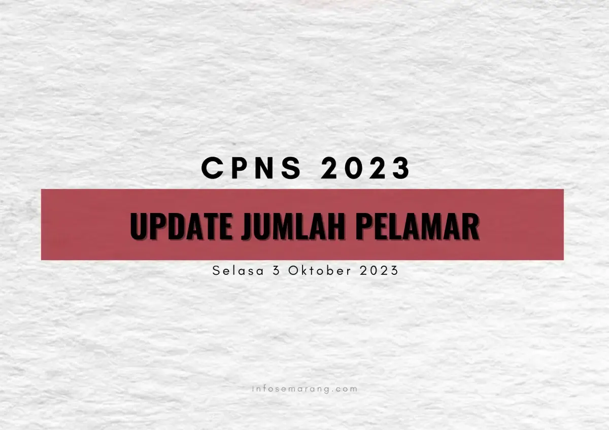 Update jumlah pelamar CPNS 2023 dari 14 instansi yang membuka lowongan formasi untuk pelamar. (Sumber : InfoSemarang.com)