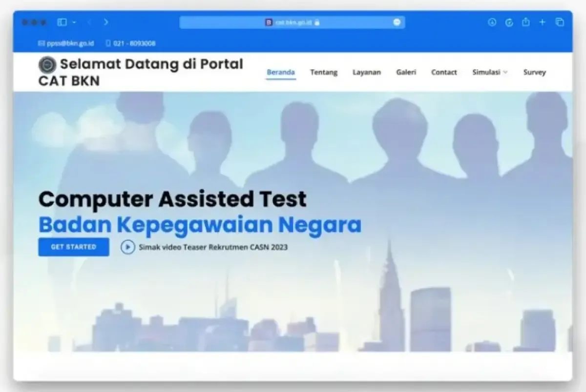 Simulasi CAT online bisa diikuti para pelamar CPNS PPPK 2023 di laman cat.bkn.go.id. (Sumber : BKN)