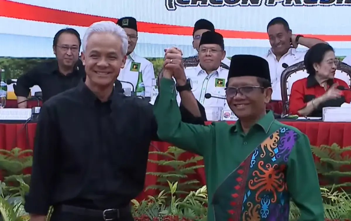 Ganjar Pranowo-Mahfud MD maju ke Pilpres 2024, pasangan ini mendapat julukan GAMA dari pendukung. (Sumber : YouTube PDI Perjuangan)