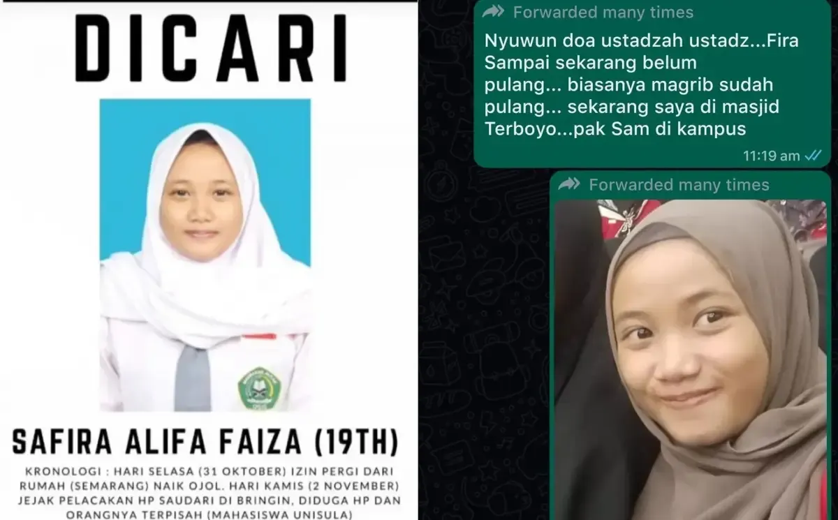Dua hari sebelum menghilang, Safira Alifa Faiza, mahasiswi Unissula Semarang sempat mengunggah sebuah foto dengan kata-kata bijak di media sosialnya. (Sumber : Instagram @infokejadian_genuk)