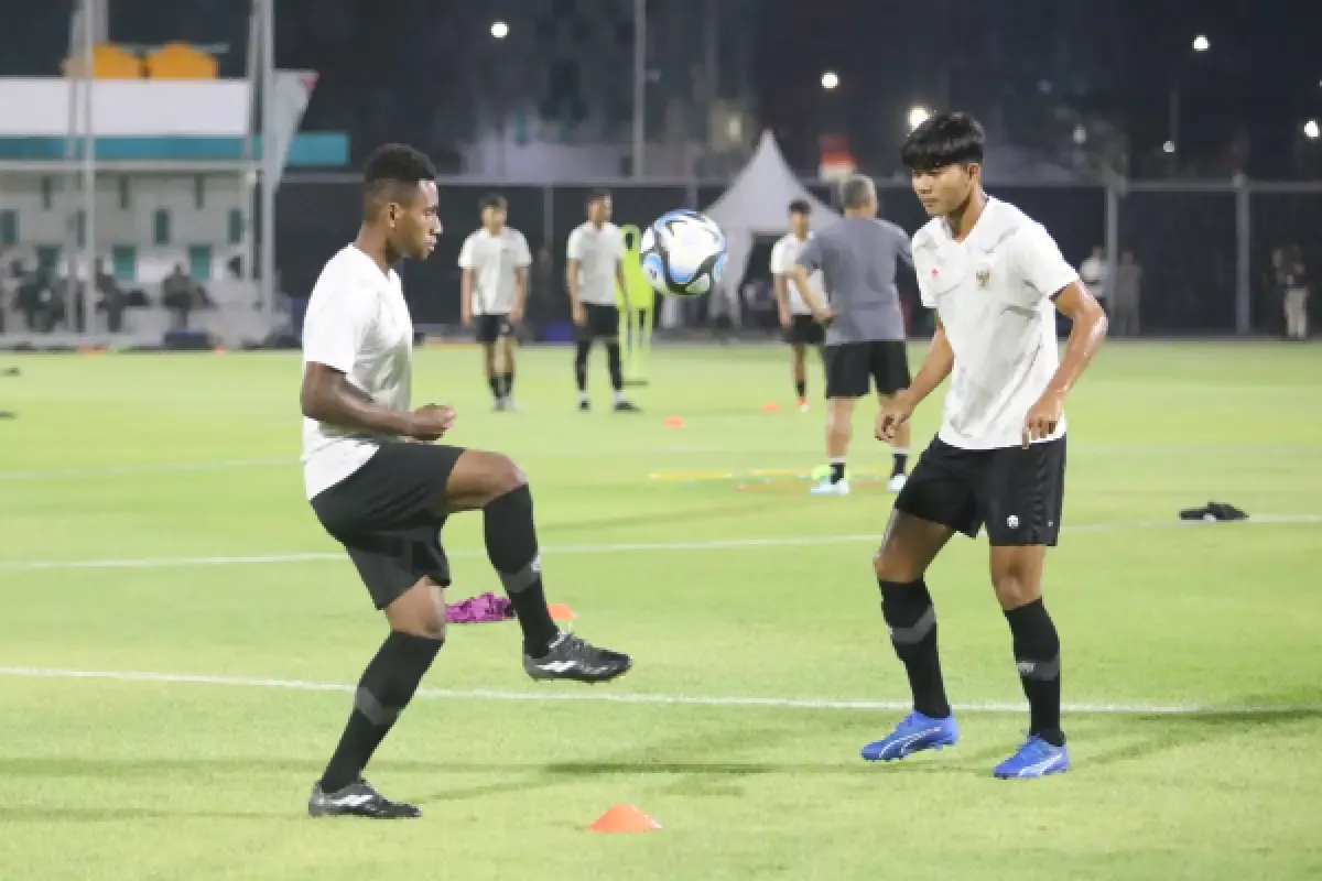 Bima Sakti  optimis, pemain siap melawan tekanan dan mengejar kemenangan di laga Indonesia vs Ekuador. (Sumber : PSSI)
