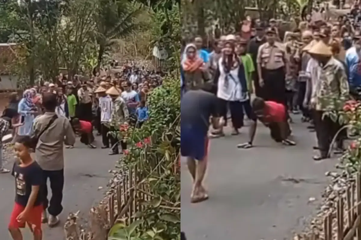 pria di Gunungkidul berjalan merangkak penuhi nazar 9 tahun lalu jika jalan diaspal (Sumber : instagram @txtdrjawa)