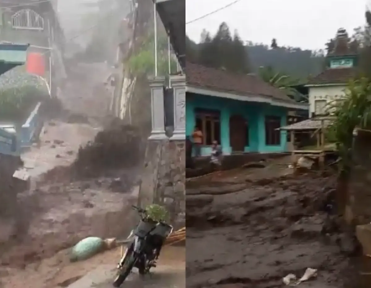 Kondisi banjir bandang di Getasan , Kabupaten Semarang (Sumber : Twitter @infomitigasi)