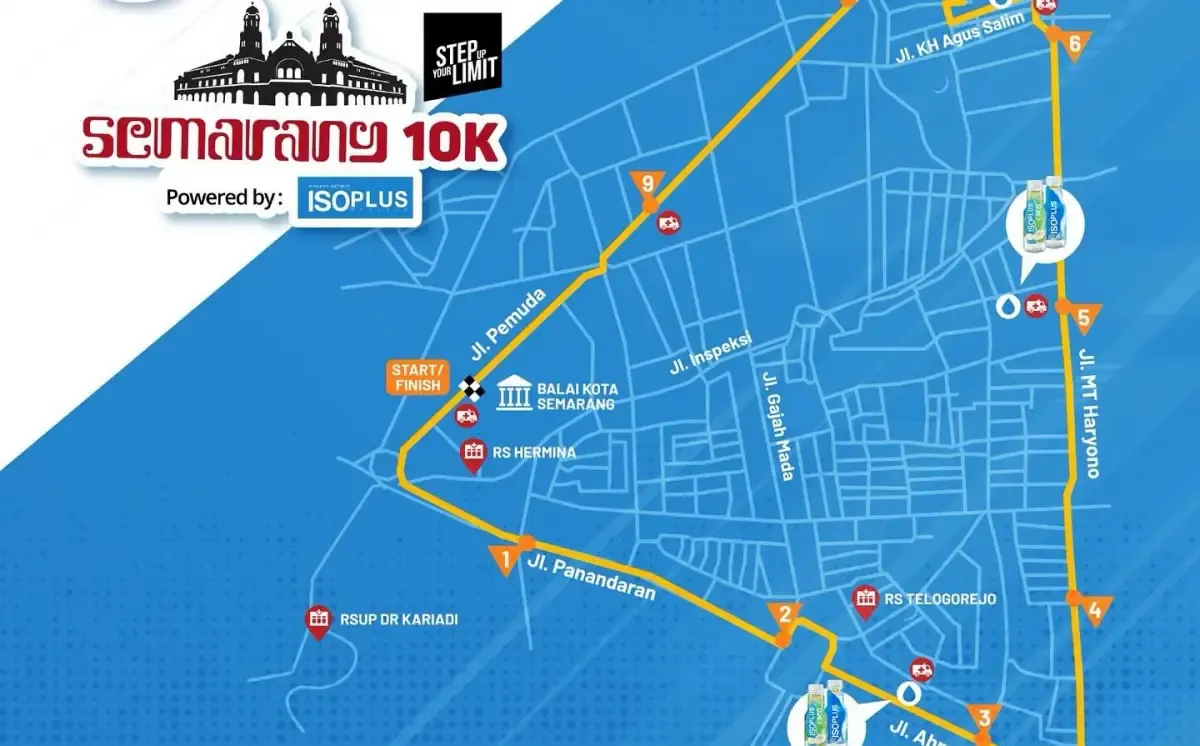 Info pengalihan arus & penutupan jalan Minggu 17 Desember 2023 karena ada event lari Semarang 10K. (Sumber : InfoSemarang.com Instagram @isoplus7ion)