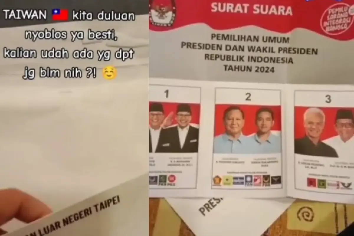 Viral TKI di Taiwan Sudah Terima Surat Suara Untuk Nyoblos Pemilu 2024, Kok Bisa? (Sumber : instagram.com/ infoterangofficial and sisiterang.official)