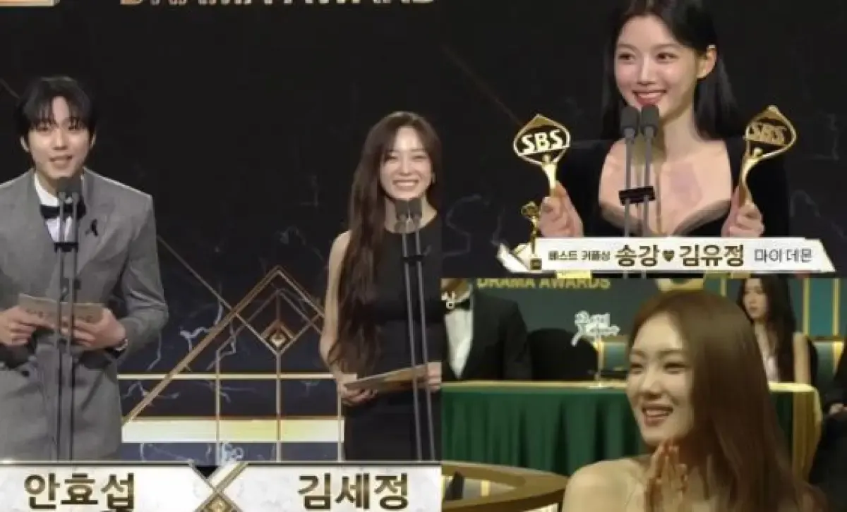 Momen Unik SBS Drama Awards 2023: Ahn Hyoseop Bacakan Award dengan Kim Sejeong Ditonton Lee Sungkyung, yang Menang Kim Yoo Jung (Sumber : instagram.com/coppamagz)