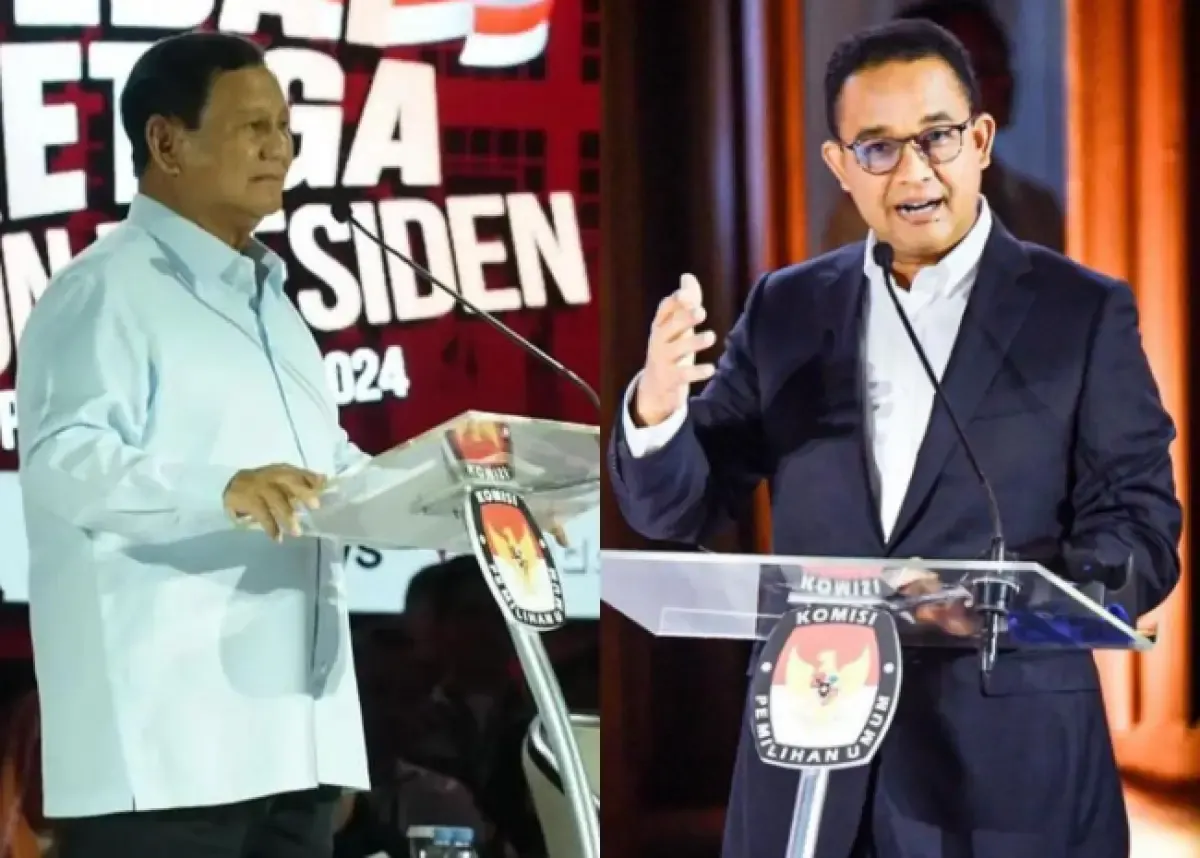 Prabowo dan Anies Baswedan di debat capres (Sumber : instagram @prabowogibran/@aniesbaswedan)