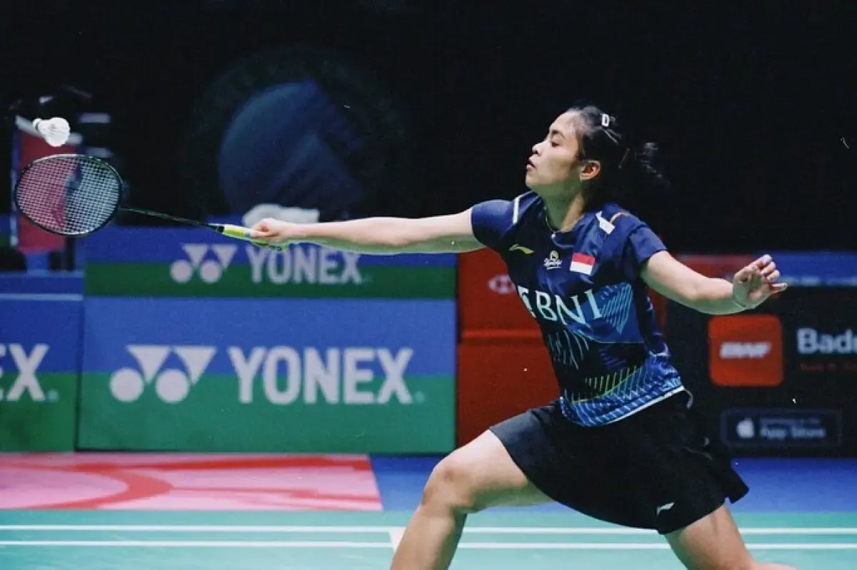 Pebulutangkis Indonesia, Gregoria Mariska Tunjung, melaju ke babak 16 besar Malaysia Open 2024. (Sumber : Instagram @gregoriamrska)