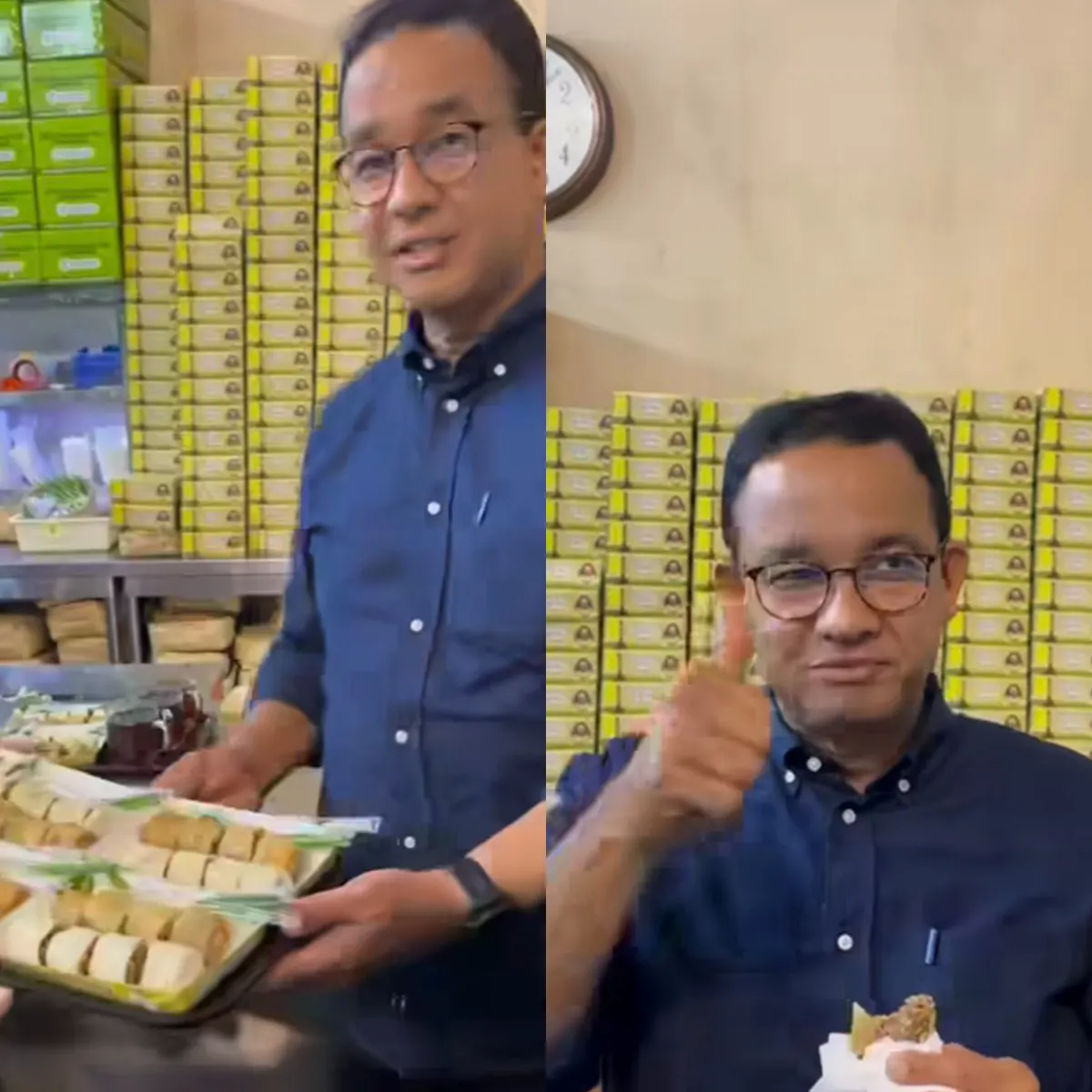 Anies Baswedan di Lumpia Cik Meme (Sumber: Instagram @aniesbaswedan  | Foto: Infosemarang.com )