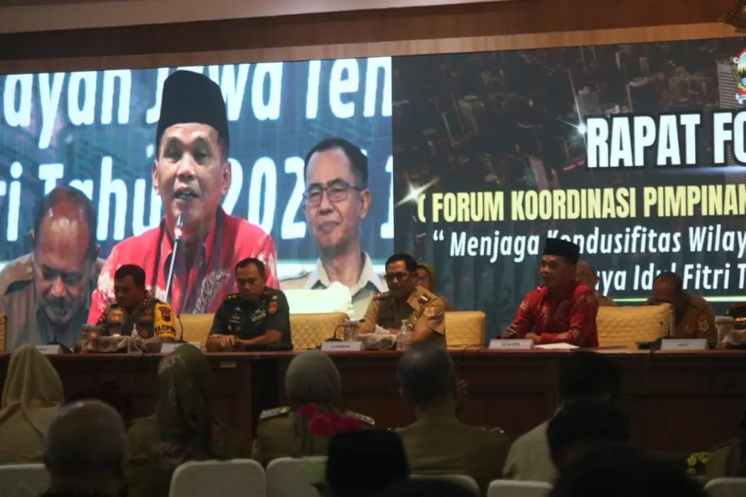 Ketua DPRD Jateng Sumanto memberikan sambutan pada Rapat Forkompimda Menyambut Hari Raya Idul Fitri Tahun 2024. (Sumber:  | Foto: dok)