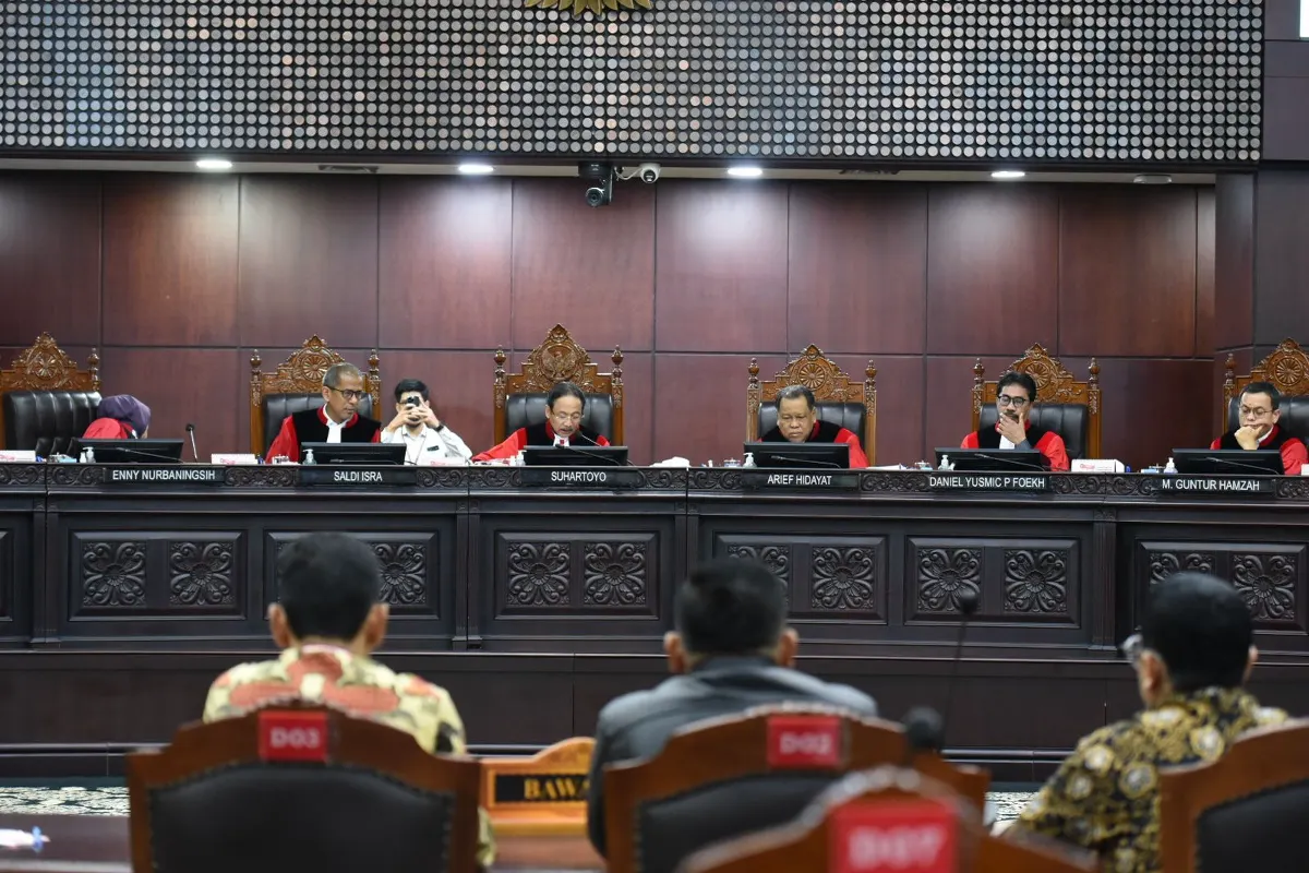 Mahkamah Konstitusi membacakan putusan terhadap tiga permohonan Perselisihan Hasil Pemilu untuk lokus Jateng. (Sumber:  | Foto: dok KPU Jateng.)
