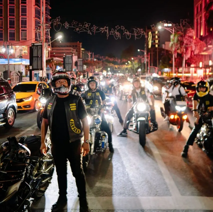 Klub Motor Satudarah MC Indonesia Konvoi Riding Keliling Kota Semarang. (Sumber:  | Foto: Sakti)