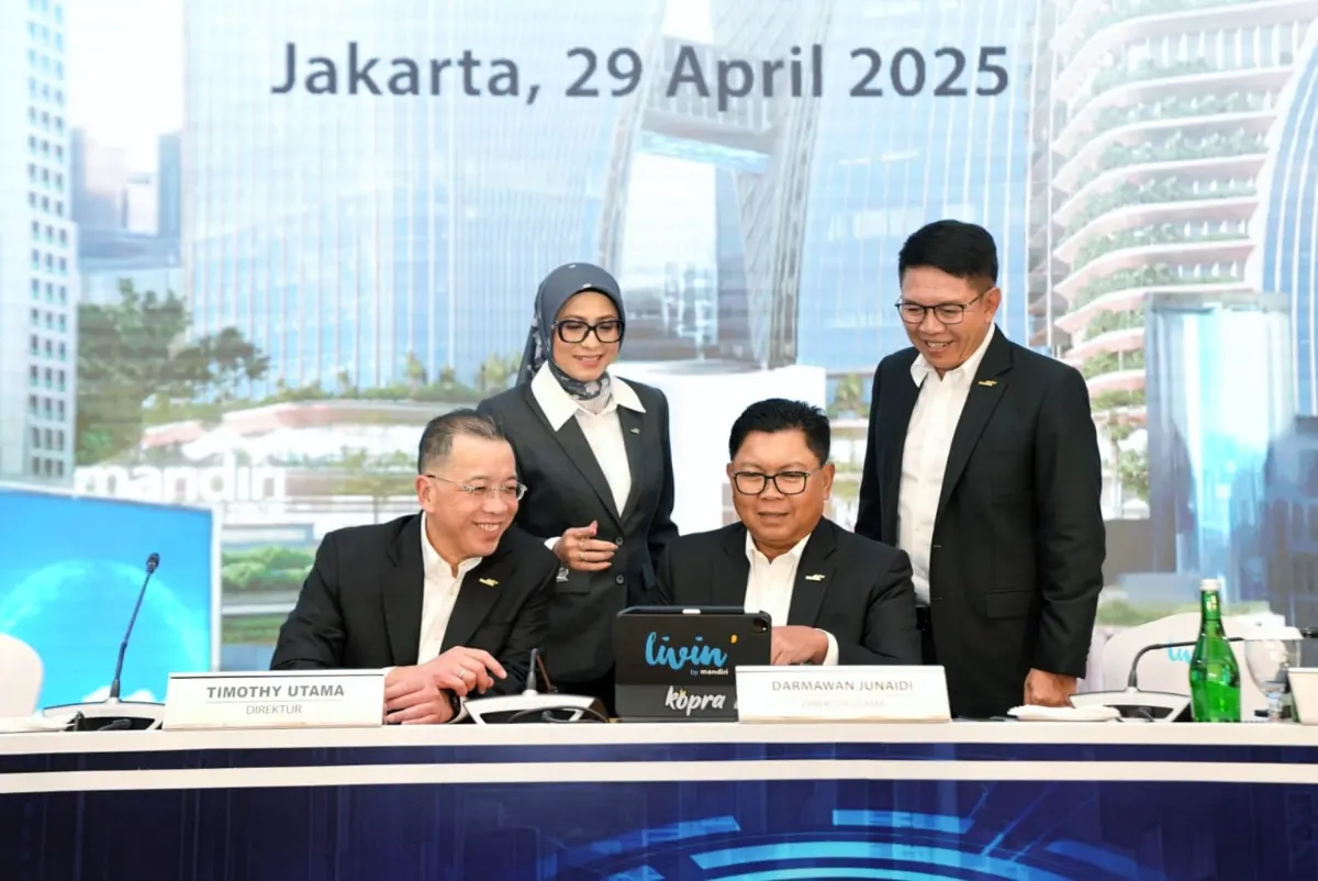 Paparan Kinerja Bank Mandiri  Triwulan I 2025 di Jakarta, Selasa 29 April 2025.
 (Sumber:  | Foto: Dok)