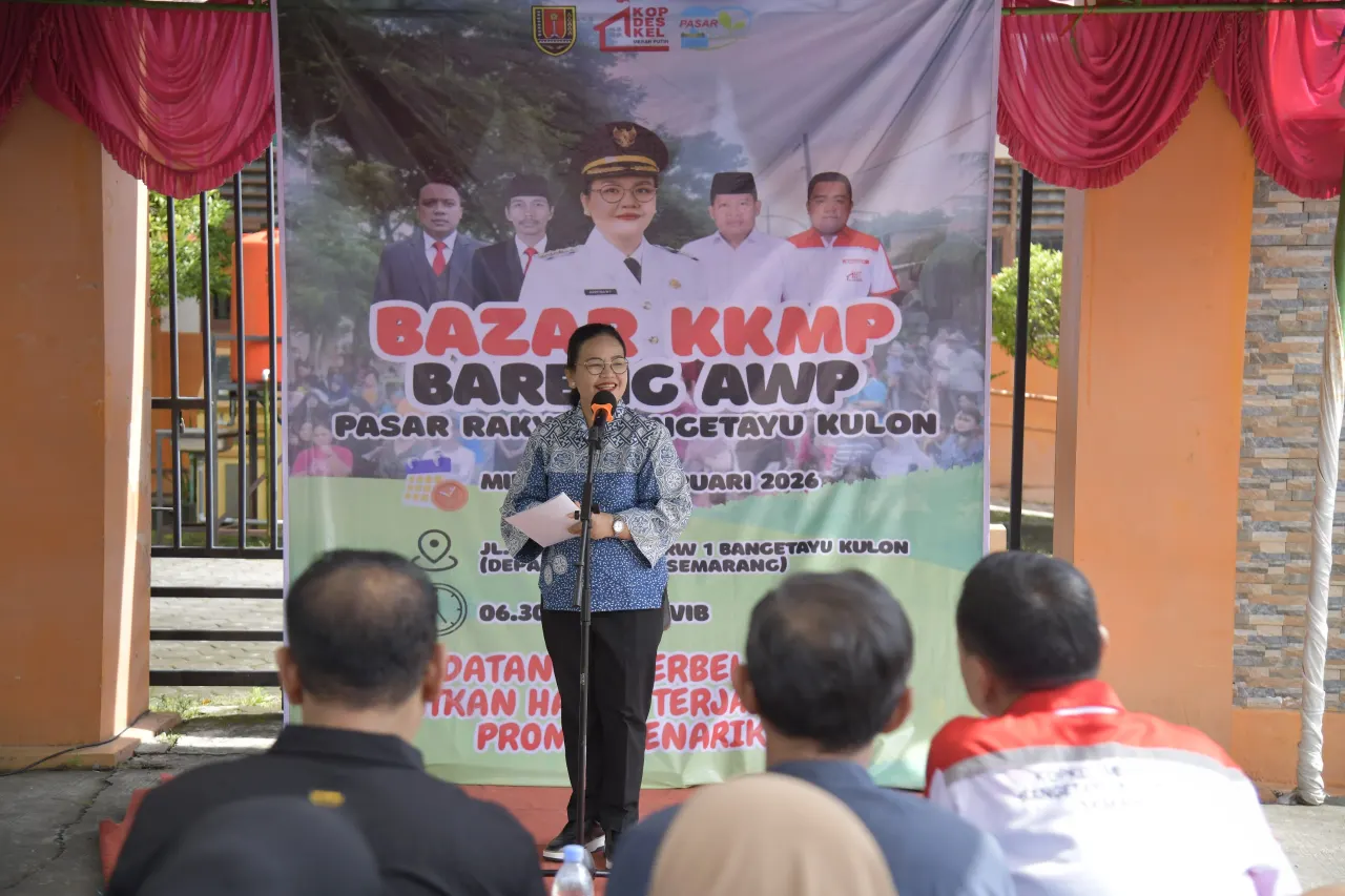 Bazar Koperasi Kelurahan Merah Putih (KKMP) Pasar Rakyat Bangetayu Kulon . (Sumber:  | Foto: dok.)