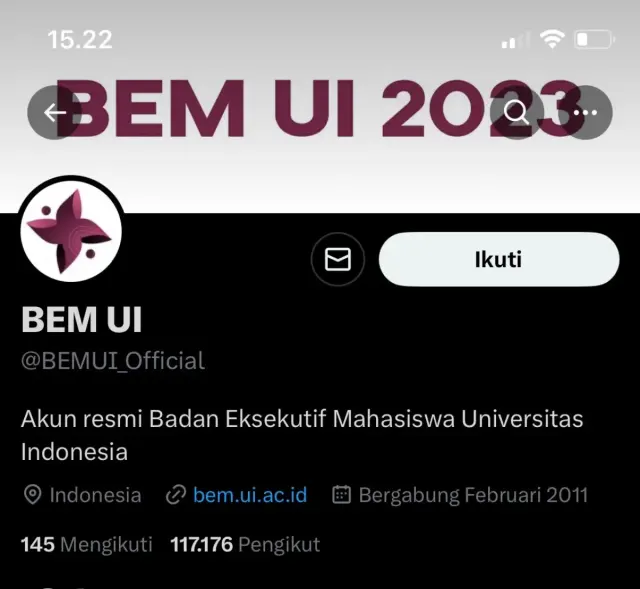Kritik Presiden Jokowi Tak Netral Pilpres 2024, Akun Twitter BEM UI Diretas