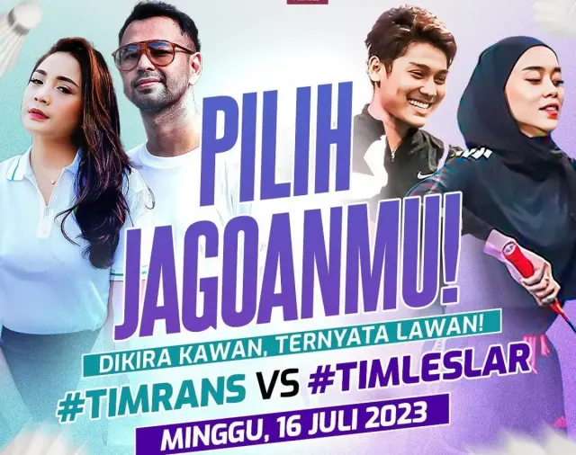 Link Live Streaming Bulutangkis Turnamen Olahraga Selebriti: Raffi Ahmad/Nagita Slavina vs Rizky Billar/Lesty Kejora
