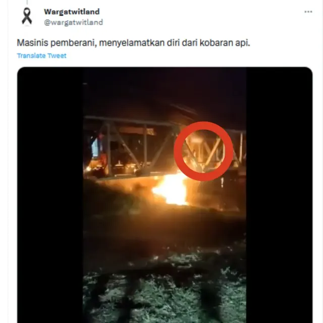 Viral Video Momen Dramatis Masinis Selamatkan Diri Lewati Kobaran Api Usai Kecelakaan KA 112 Brantas dengan Truk